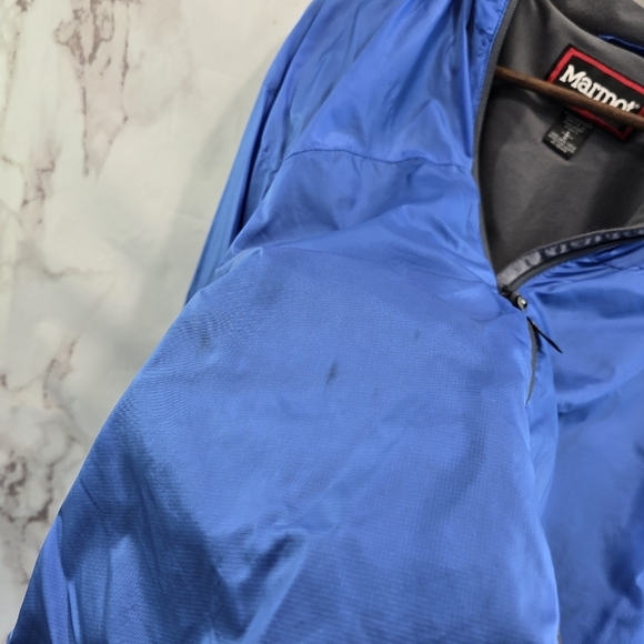 Marmot Rain Jacket Womens Large Blue Shell Water Resistant Fleece Lined Wind - Picture 11 of 14
